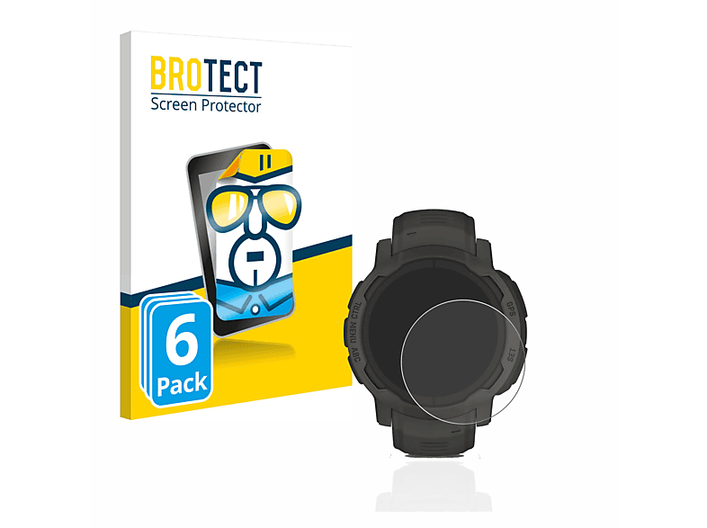 BROTECT 6x klare Schutzfolie(für Garmin Instinct 2 Solar) | Smartwatch Schutzfolien & Gläser