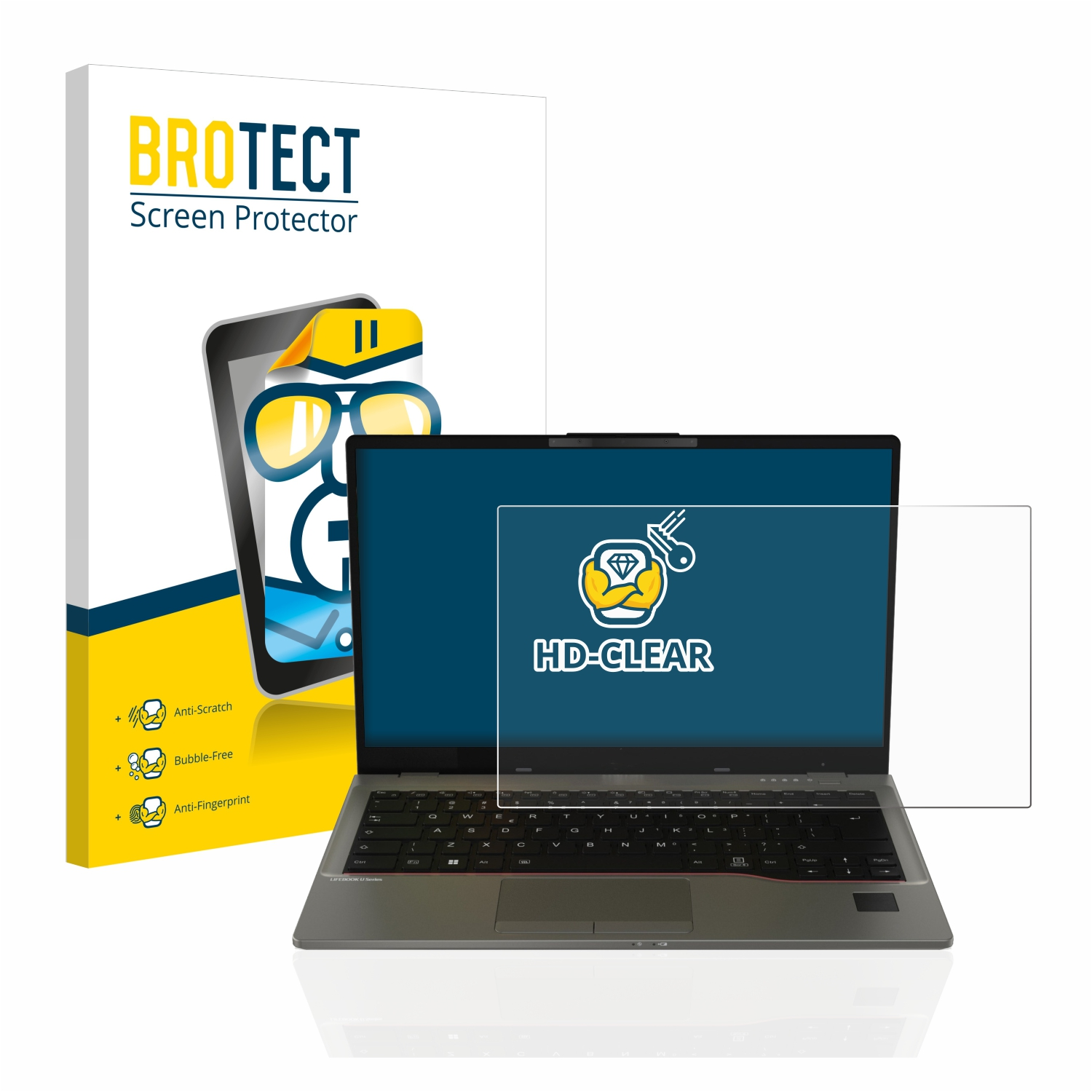 U7412) klare Schutzfolie(für Fujitsu BROTECT Lifebook