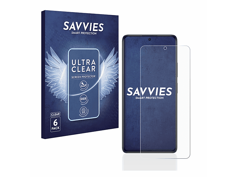 SAVVIES 6x klare Schutzfolie(für Xiaomi Redmi Note 10S)