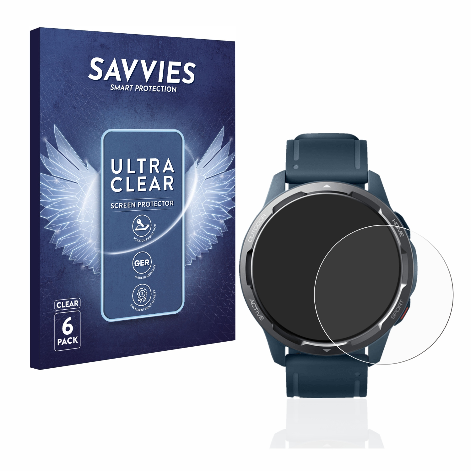 SAVVIES 6x Schutzfolie(für klare Active) Xiaomi Watch S1