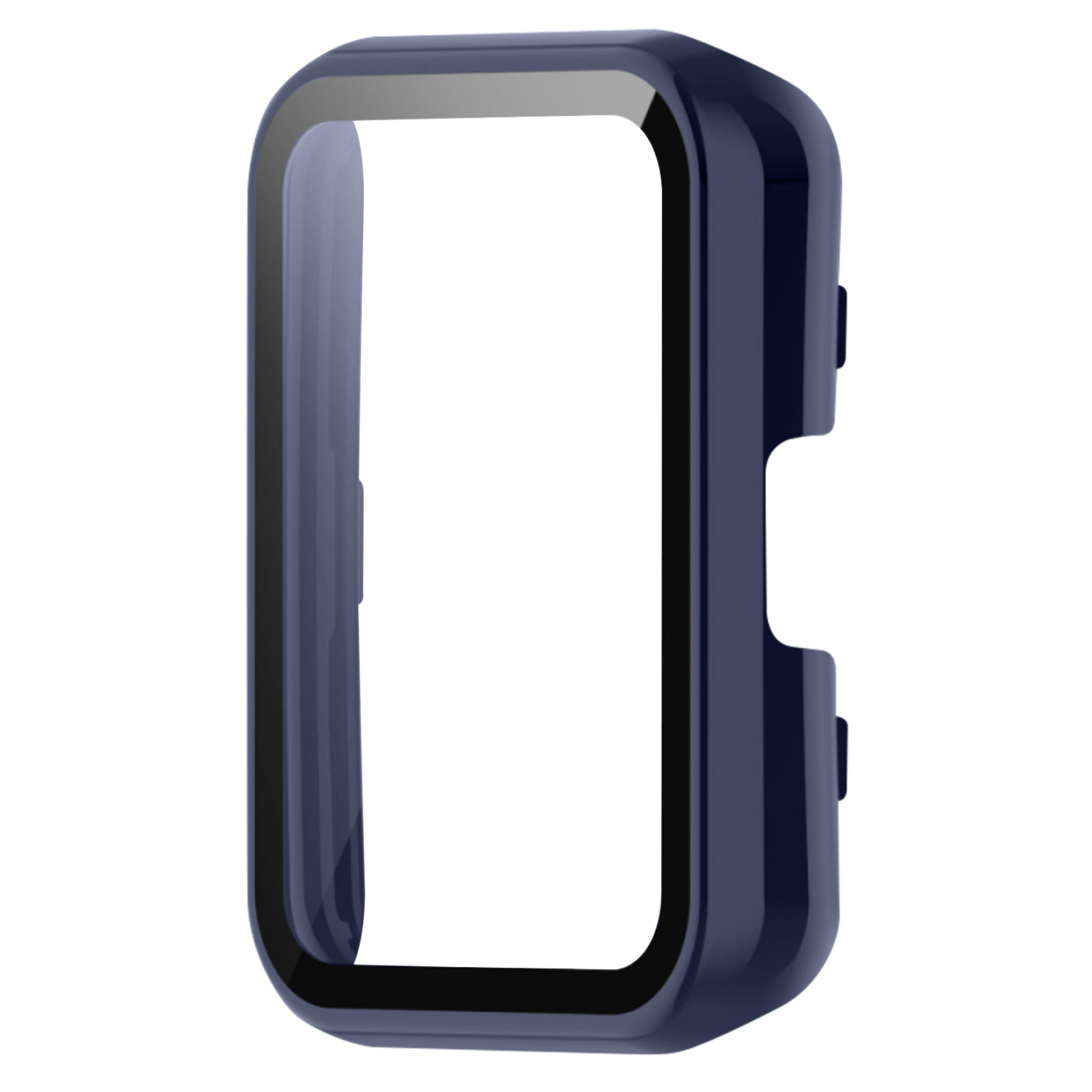 Eine marineblaue Schutzhülle für eine Smartwatch, die Bildschirm- und Seitenschutz bietet.