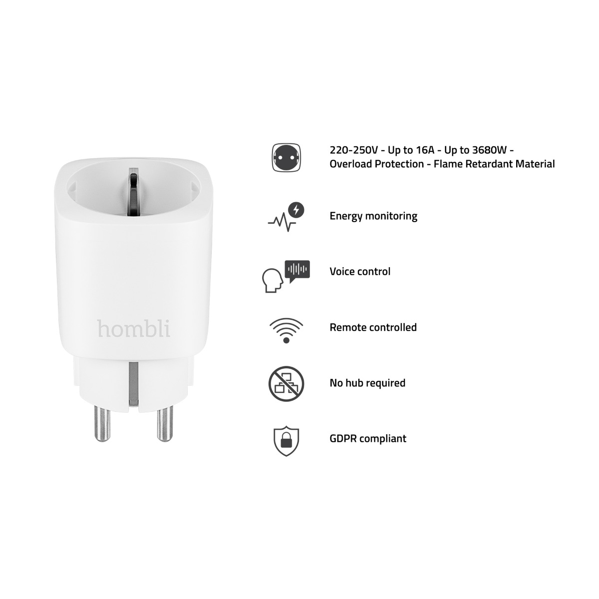 HOMBLI HBPP-0201 EU SMART SOCKET PROMO PACK 2+1 WHITE Smart Steckdose