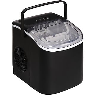 Máquina de Hielo - HOMCOM Silenciosa, 12 Kg en 24 Horas, 9 Cubitos en 6-12 Minutos, 1,3 L, Cuchara, Canasta, 22,2x29,4x29 cm, 130 W, Negro