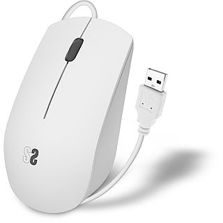 ratón  con cable - SUBBLIM Business Silencioso  1200 DPI, cable USB, Blanco