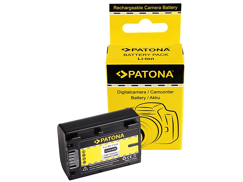 PATONA Akku kompatibel für Sony NP-FV50 Li-Ion Ersatzakku, 700mAh  1 Stück