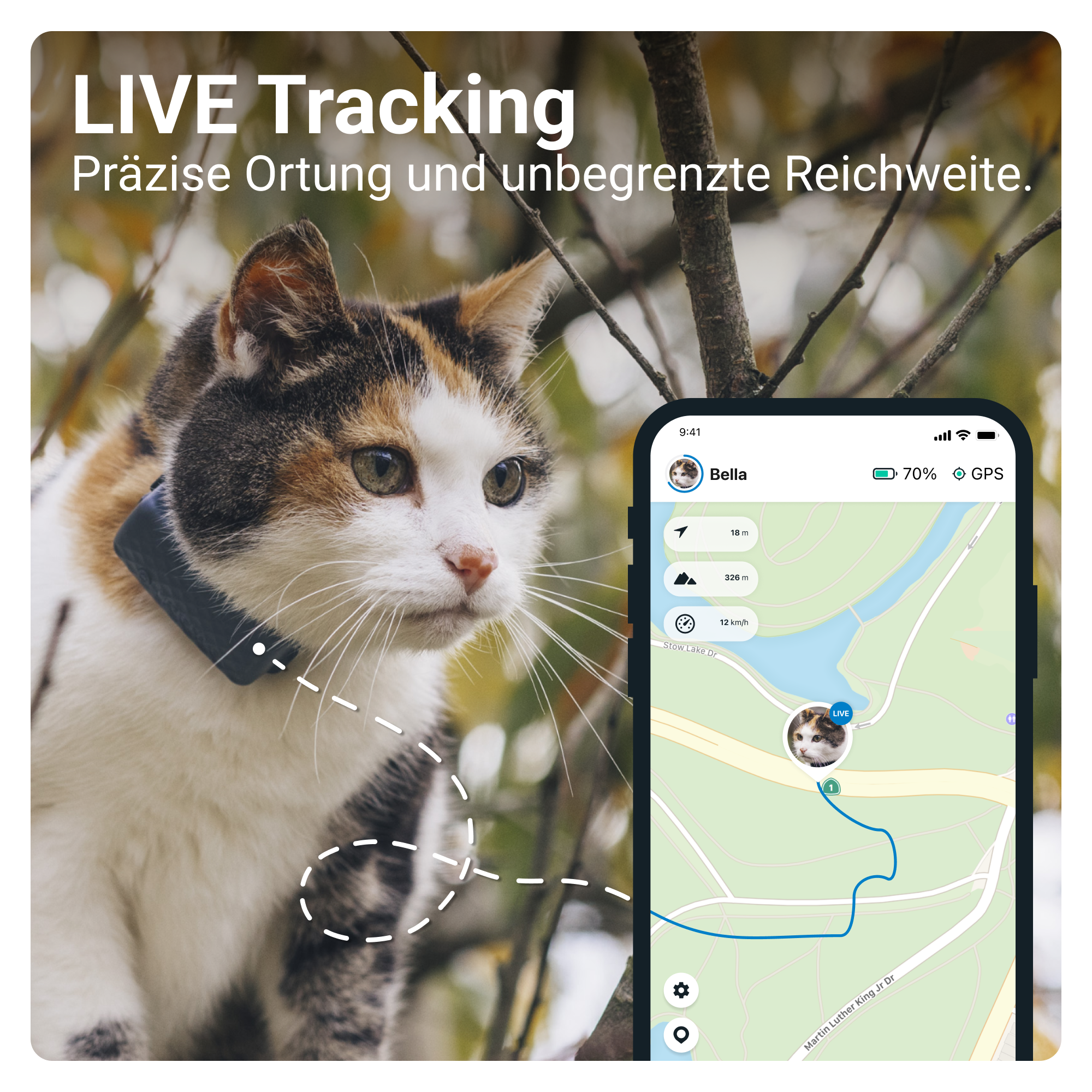 GPS GPS GPS Aktivitätstracking Katze Tracker Mini mit CAT Tracker Tractive - TRACTIVE