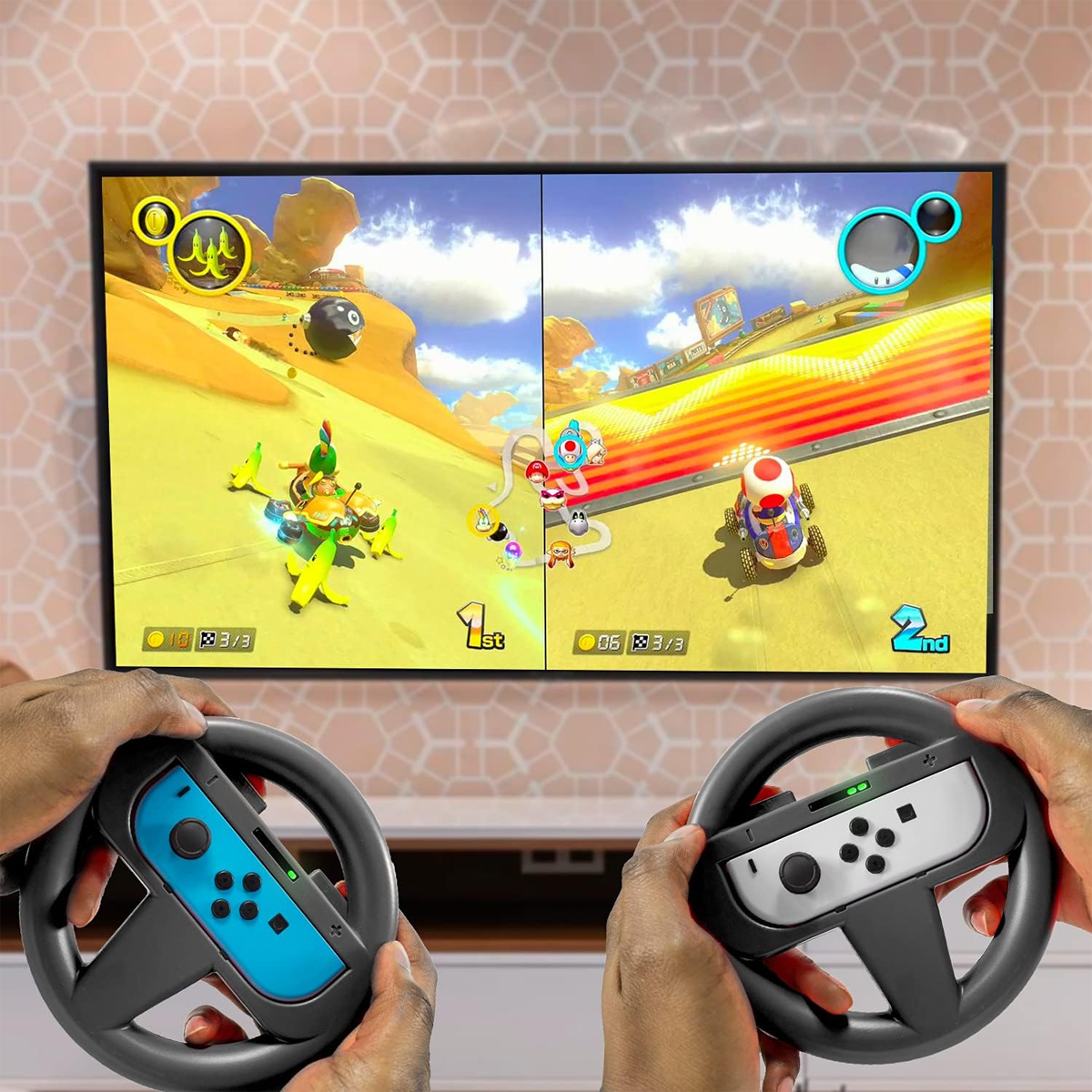 RESPIEL Für Nintendo-Lenkradgriff,Kompatibles Switch schwarz Gaming Gaming Trackpad,2 Lenkrad, OLED pcs