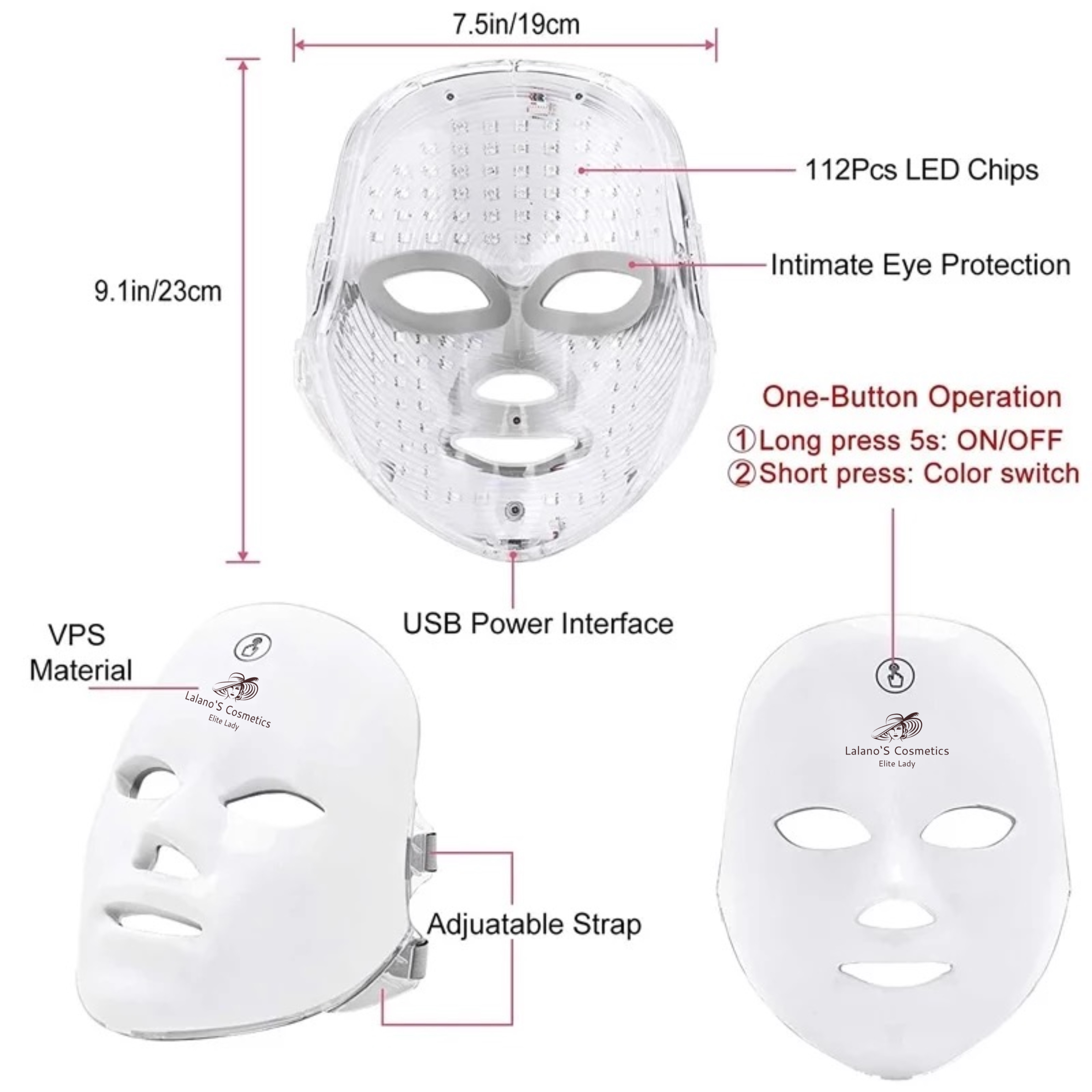 COSMETICS LED Gesichtsmaske LALANOS facial Light Anti-Aging Gesichtspflege