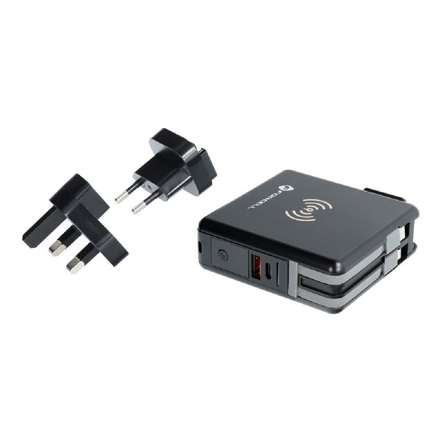 Ladegerät FORCELL 20W PD Typ Universal, Schwarz C/iPhone USB 5in1