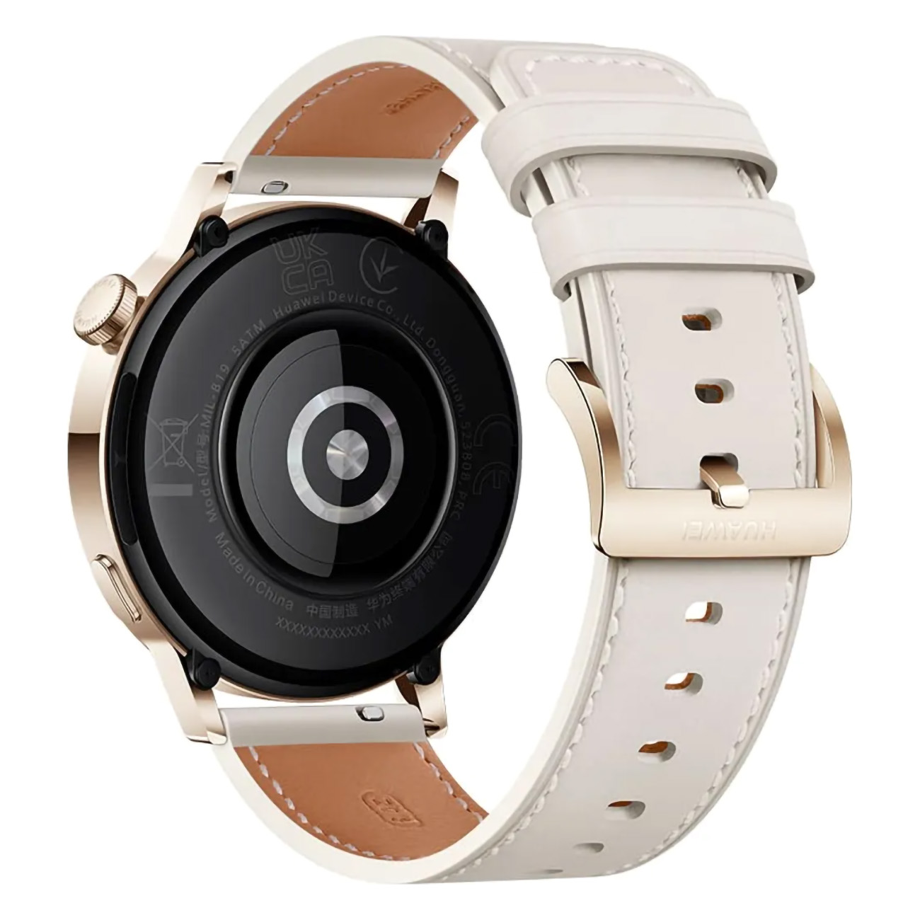 HUAWEI Watch GT3 -gold-leder-42mm Gold 190 - Smartwatch mm, Leather 130 Edelstahl Leder