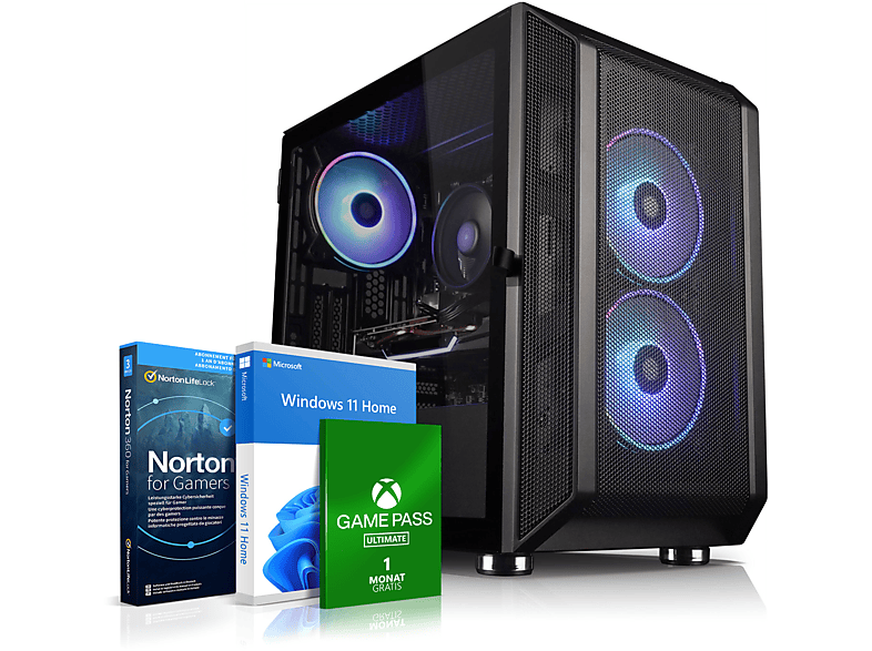 KIEBEL Raptor V AMD Ryzen 5 5600G, Windows 11 Home, Gaming PC mit AMD