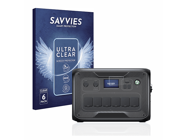 SAVVIES 6x klare AC300) Schutzfolie(für Bluetti