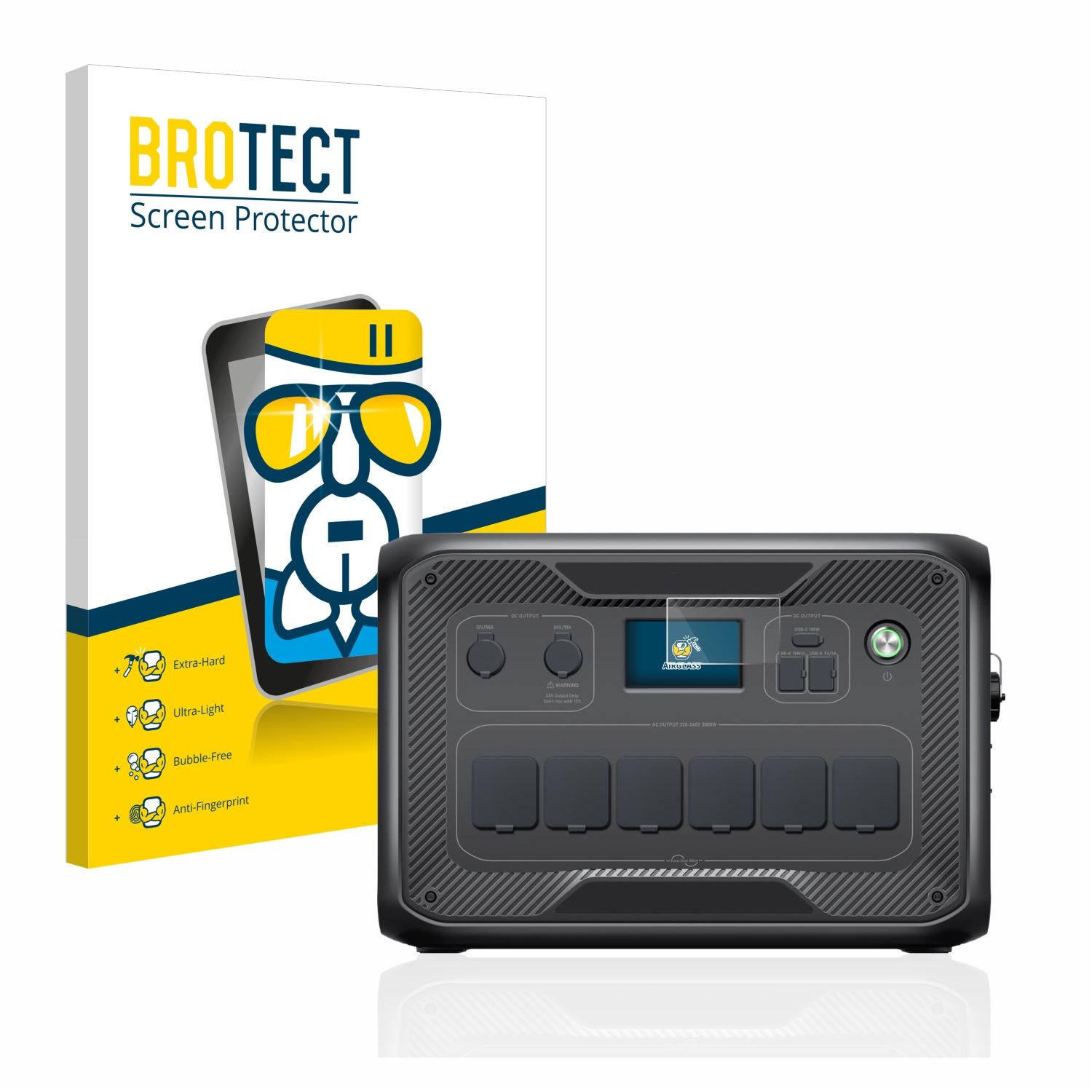 BROTECT Airglass klare Schutzfolie(für Bluetti AC300)