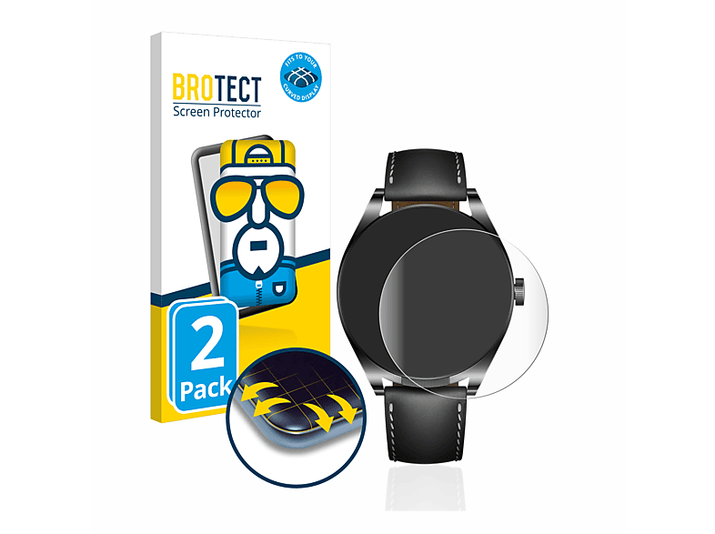 BROTECT 2x Flex Full-Cover 3D Curved Schutzfolie(für Huawei Watch Buds) | Smartwatch Schutzfolien & Gläser
