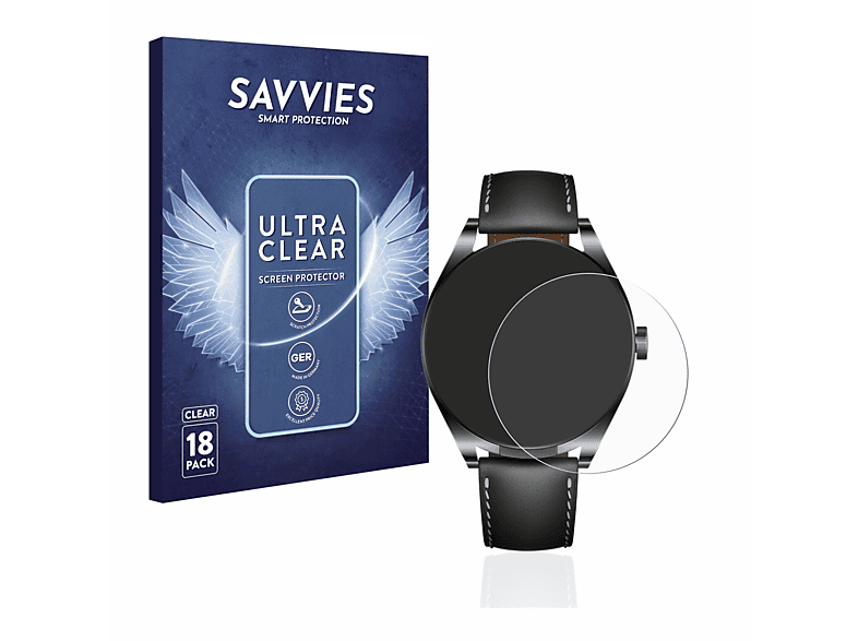SAVVIES 18x klare Schutzfolie(für Buds) Huawei Watch