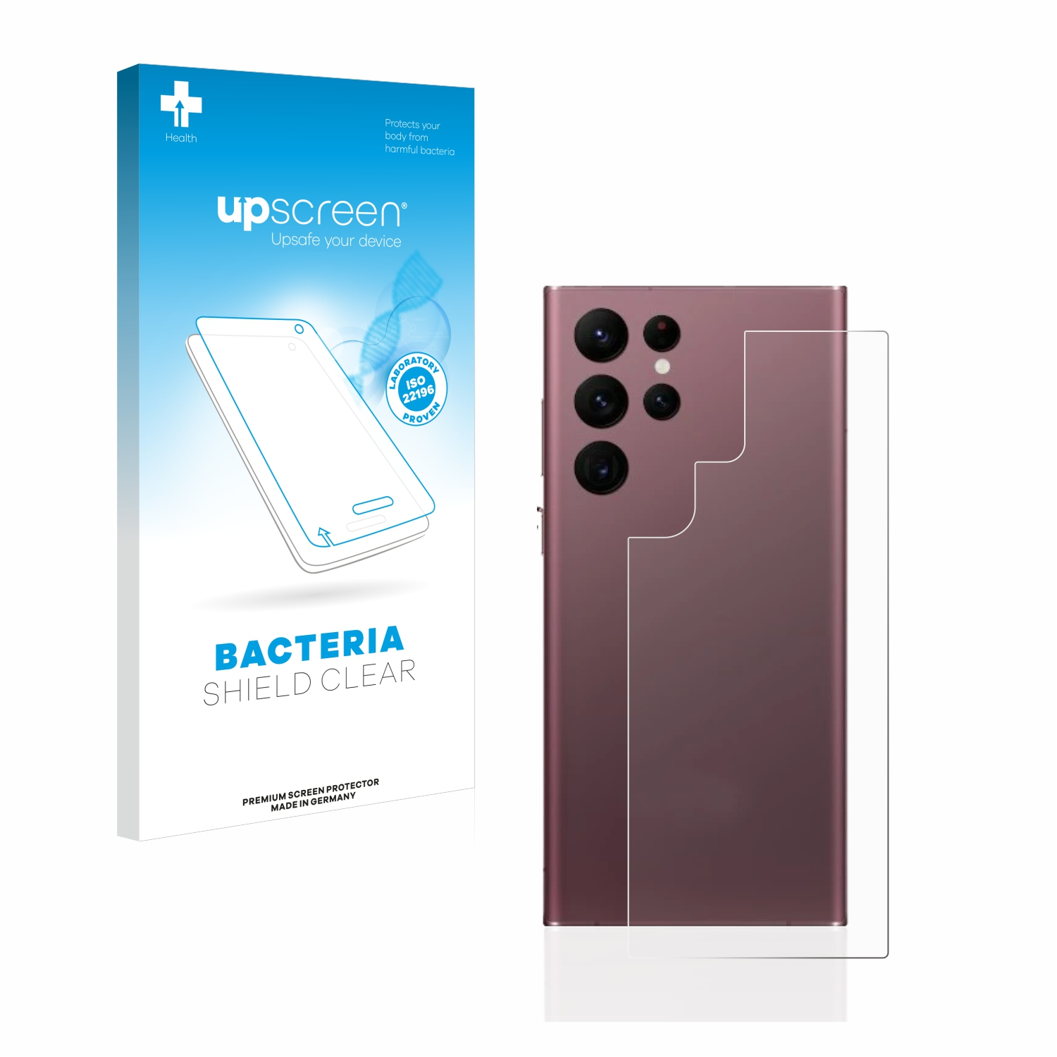 UPSCREEN antibakteriell klare Schutzfolie(für S22 5G Samsung Ultra Galaxy Enterprise Edition)