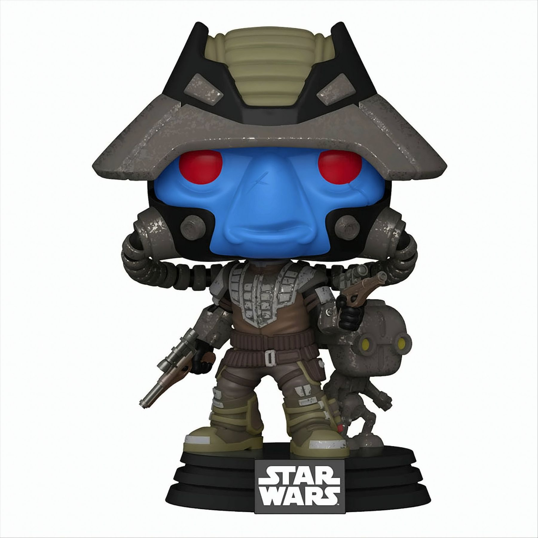 Una figura Funko Pop di Star Wars. Mostra un alieno dalla pelle blu con un elmetto e delle armi.