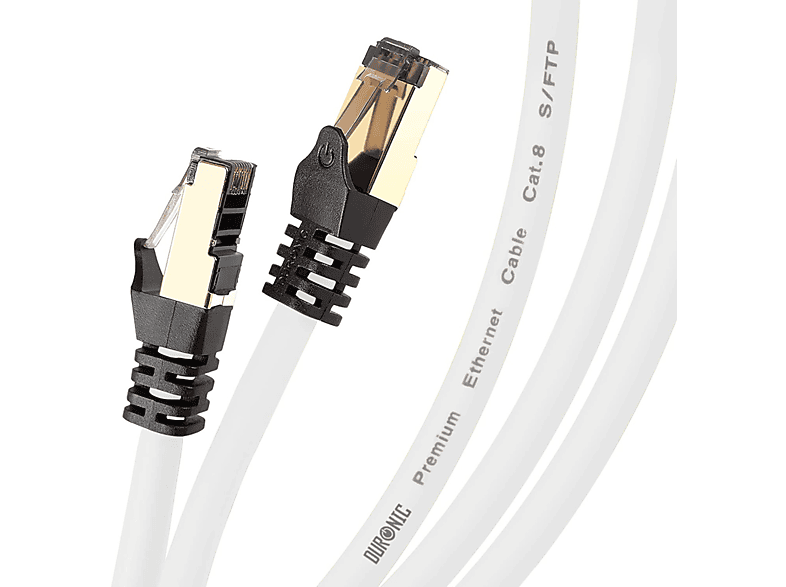 DURONIC CAT8 WE 2m Ethernetkabel | 5.000 MB/s | RJ45 Patchkabel | Lankabel für Router und Konsole, Netzwerkkabel, 2 m | Adapter & Netzwerkkabel