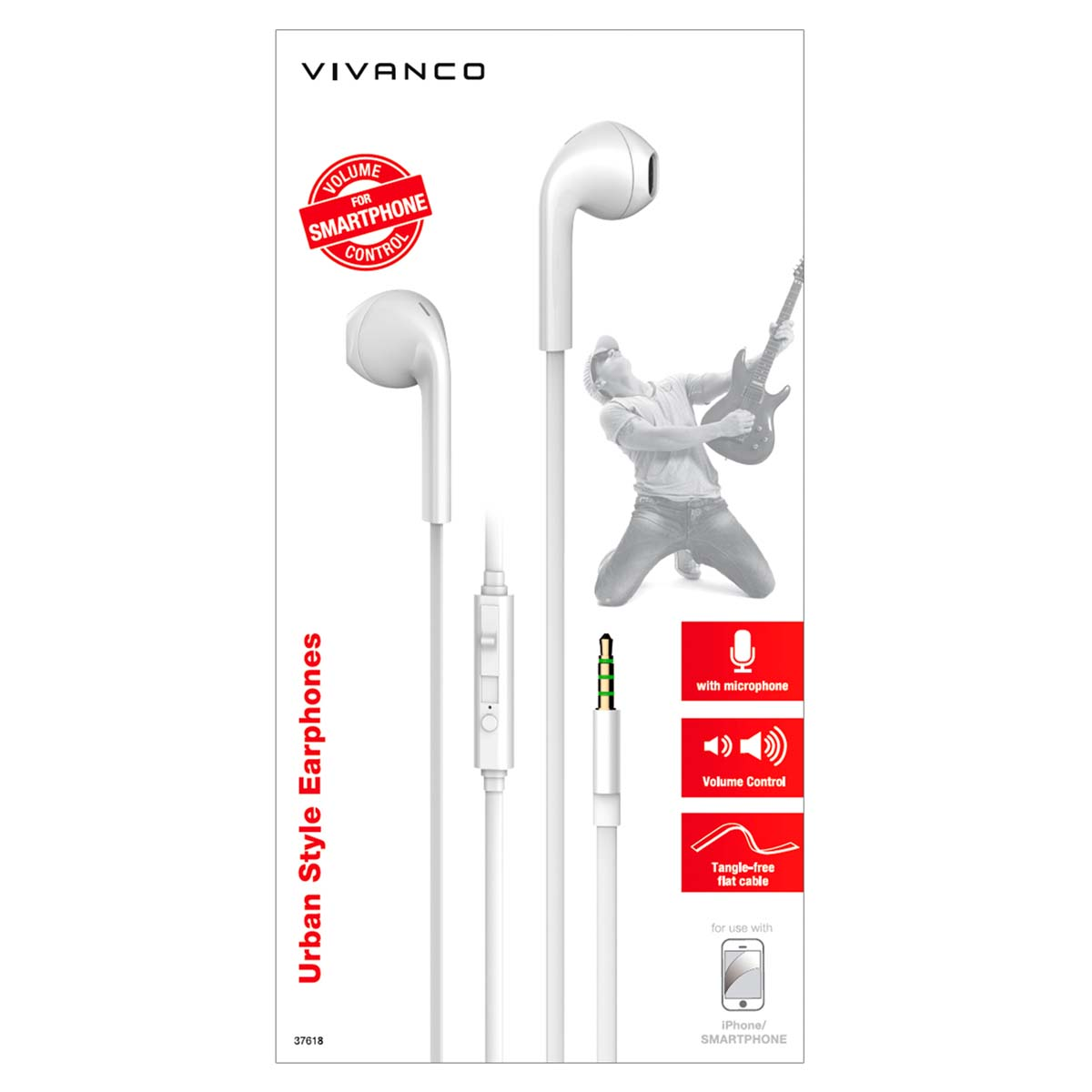 VIVANCO 37618, In-ear Headset Weiß