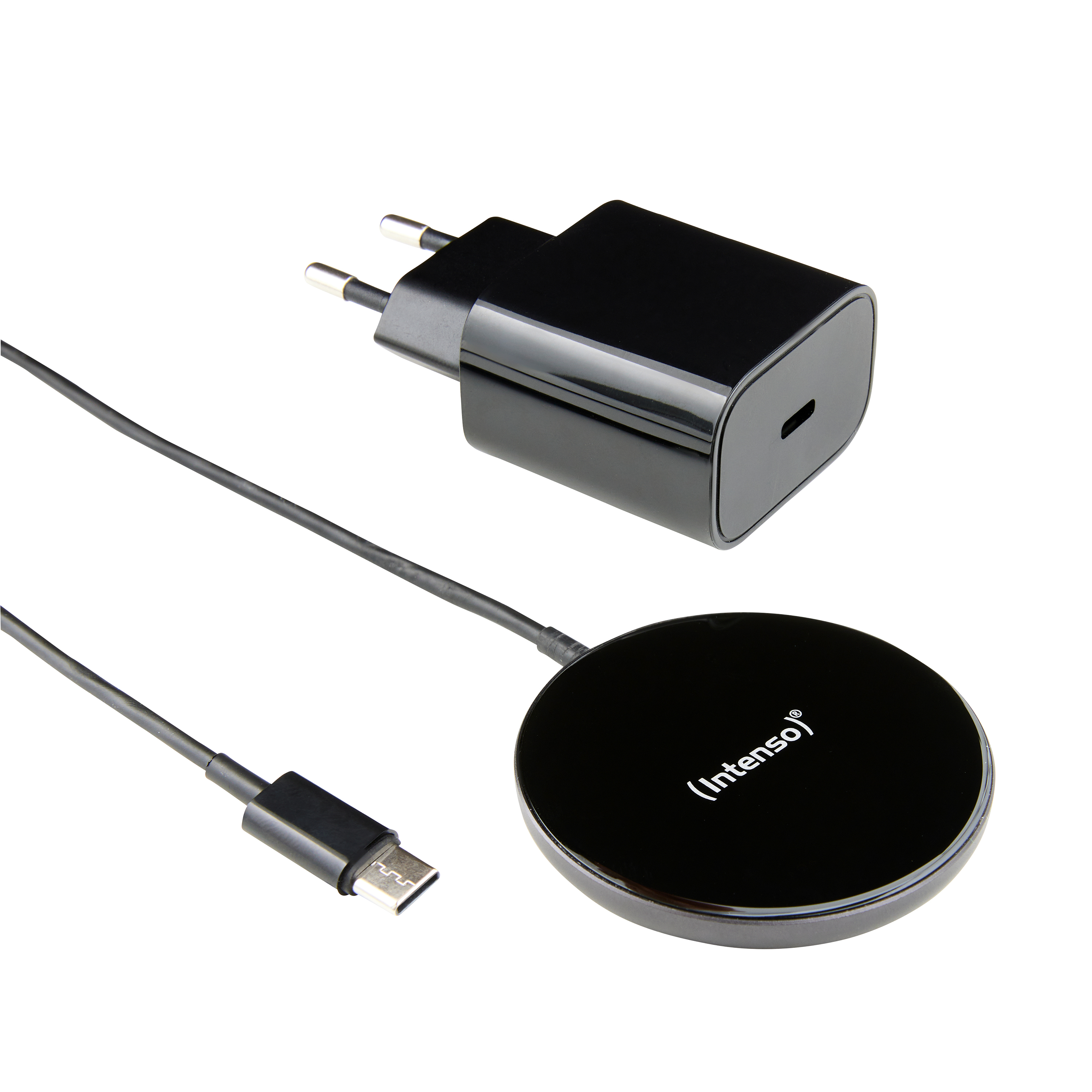 Wireless Charger Magnetic MB1 Induktionsladepad Magnetisches Schwarz Apple, INTENSO