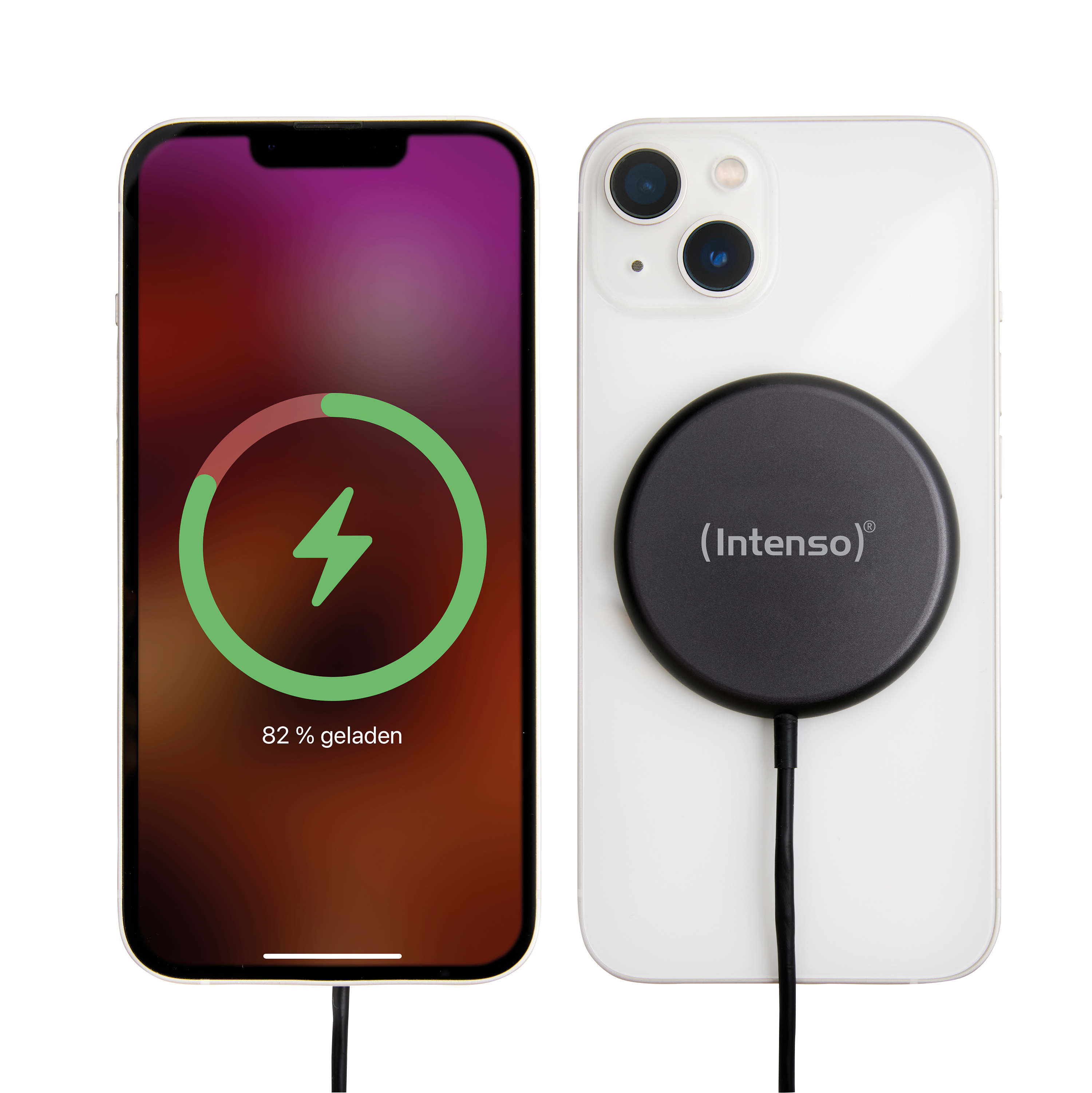 INTENSO Magnetic Wireless Charger Induktionsladepad Apple, Magnetisches MB1 Schwarz