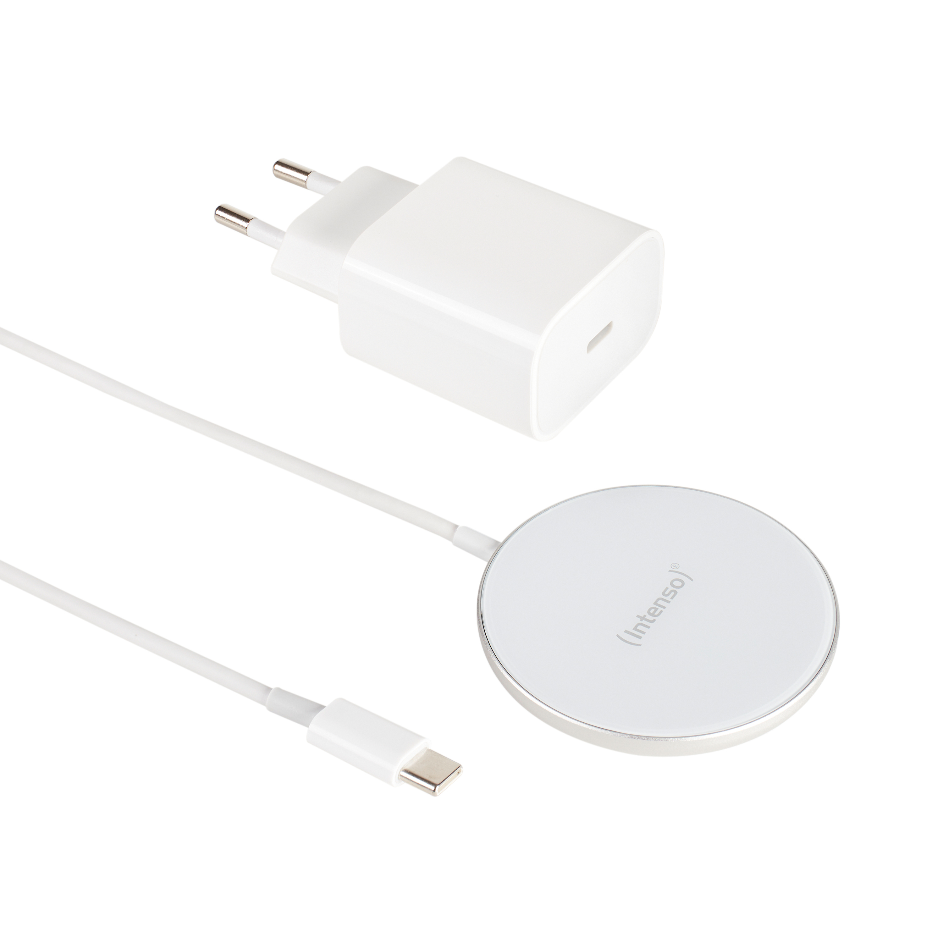 Apple, Magnetisches Induktionsladepad Magnetic INTENSO Wireless MW1 Charger Weiß