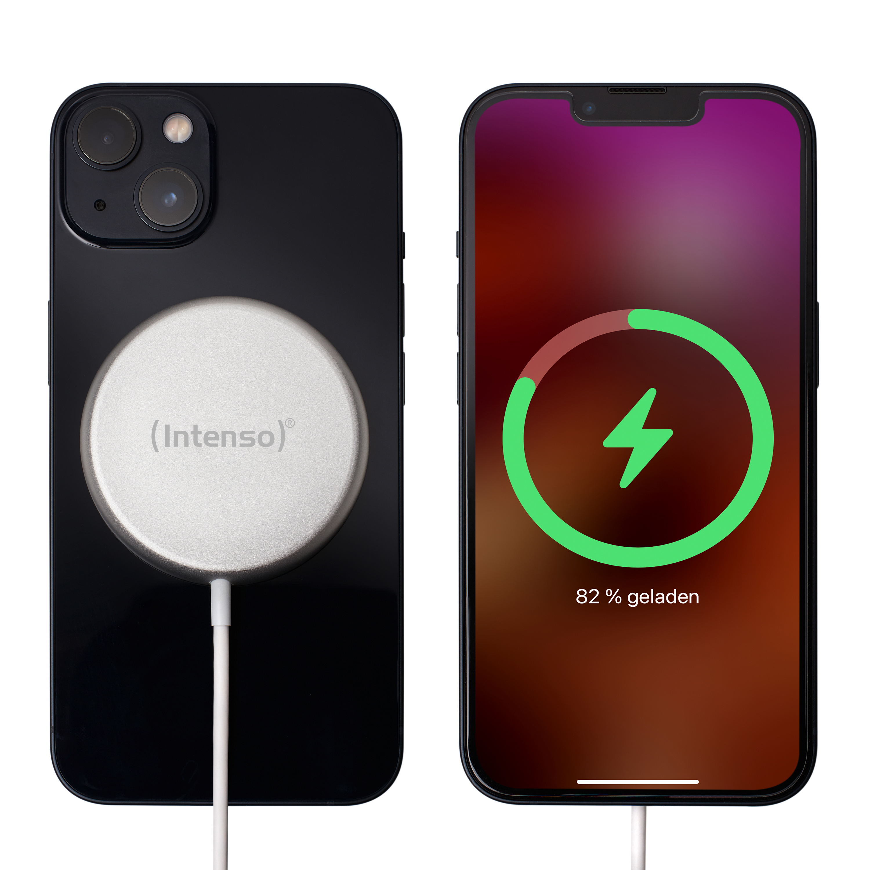 INTENSO Magnetic Wireless Charger Apple, MW1 Weiß Magnetisches Induktionsladepad