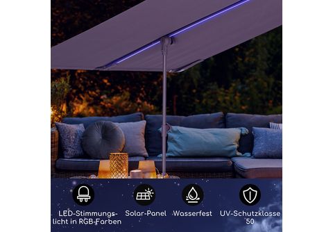 BLUMFELDT Parasol Flex Shade with LED Sichtschutz, Taupe