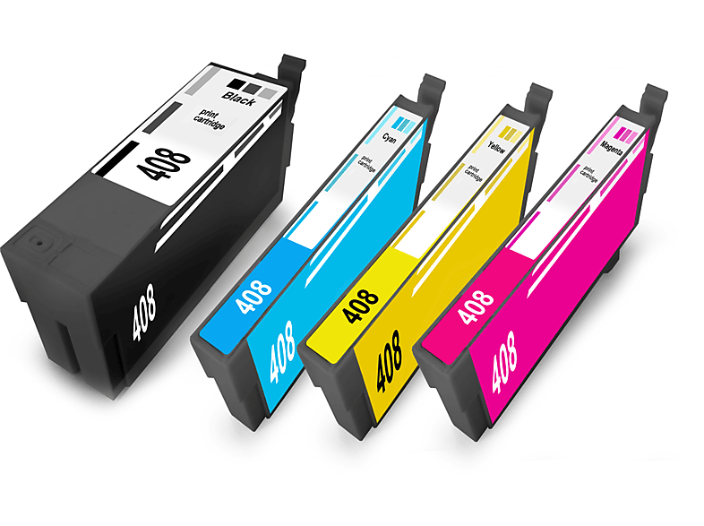 EUROTONE ersetzt Epson 408XL 4er Set Tintenpatrone Mehrfarbig (408BK XL , 408C XL , 408M XL , 408Y XL , C13T09J14010 , C13T09J24010 , C13T09J34010 , C13T09J44010 , Brille) | Tonerkartuschen