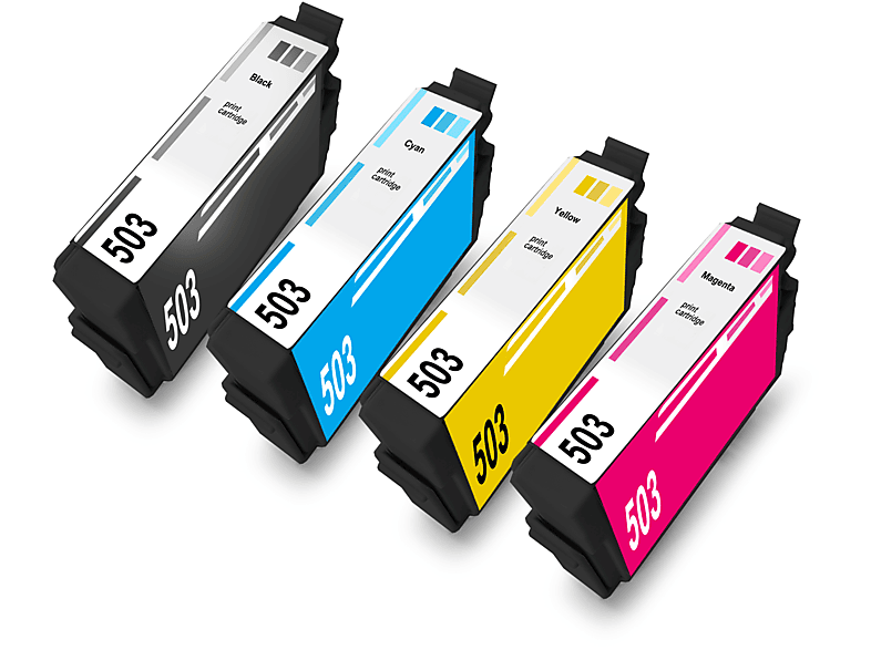 MEHRWEGTONER ersetzt Epson 503XL 4er Set Tintenpatrone Mehrfarbig (503BK XL , 503C XL , 503M XL , 503Y XL , C13T09Q14010 , C13T09Q24010 , C13T09Q34010 , C13T09Q44010 , Chillischoten)