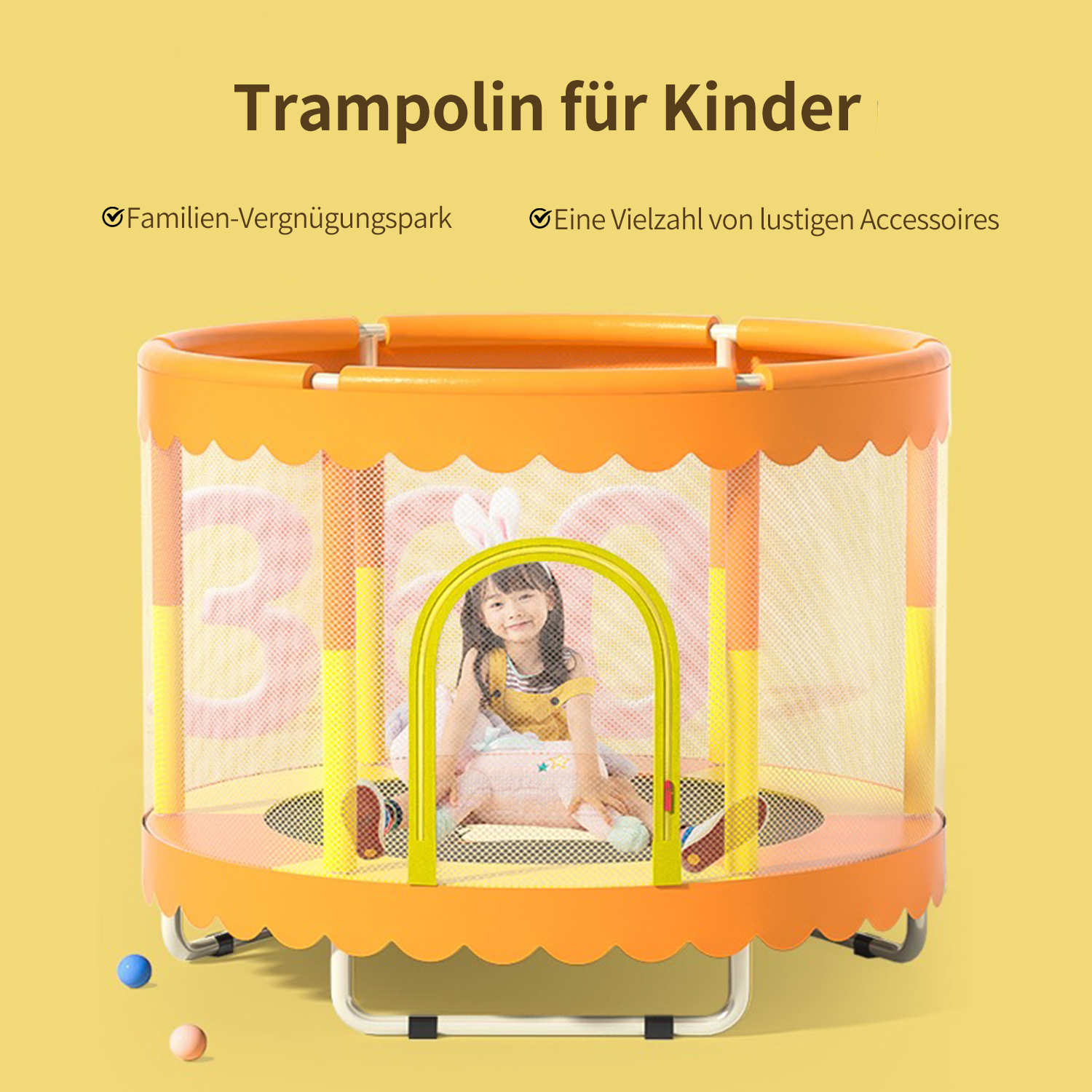 IKIDO Fitness-Trampolin Trampolin, für Orange Kinder, IKIDO orange