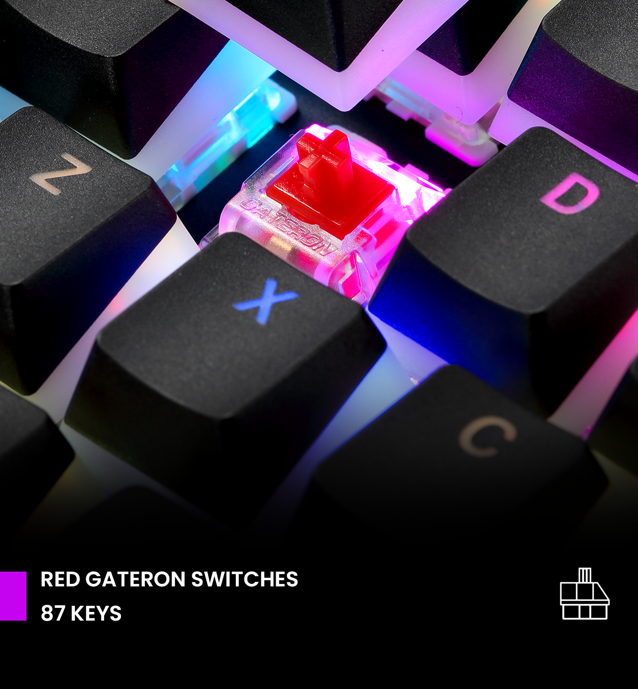 PREYON Red Red, Claw Tastatur Gateron Blitz