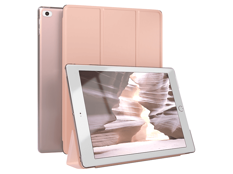 EAZY CASE Smart Case für iPad 5./6. Generation & Air 1/Air 2 Tablethülle Bookcover für Apple Kunstleder, Rosé Gold