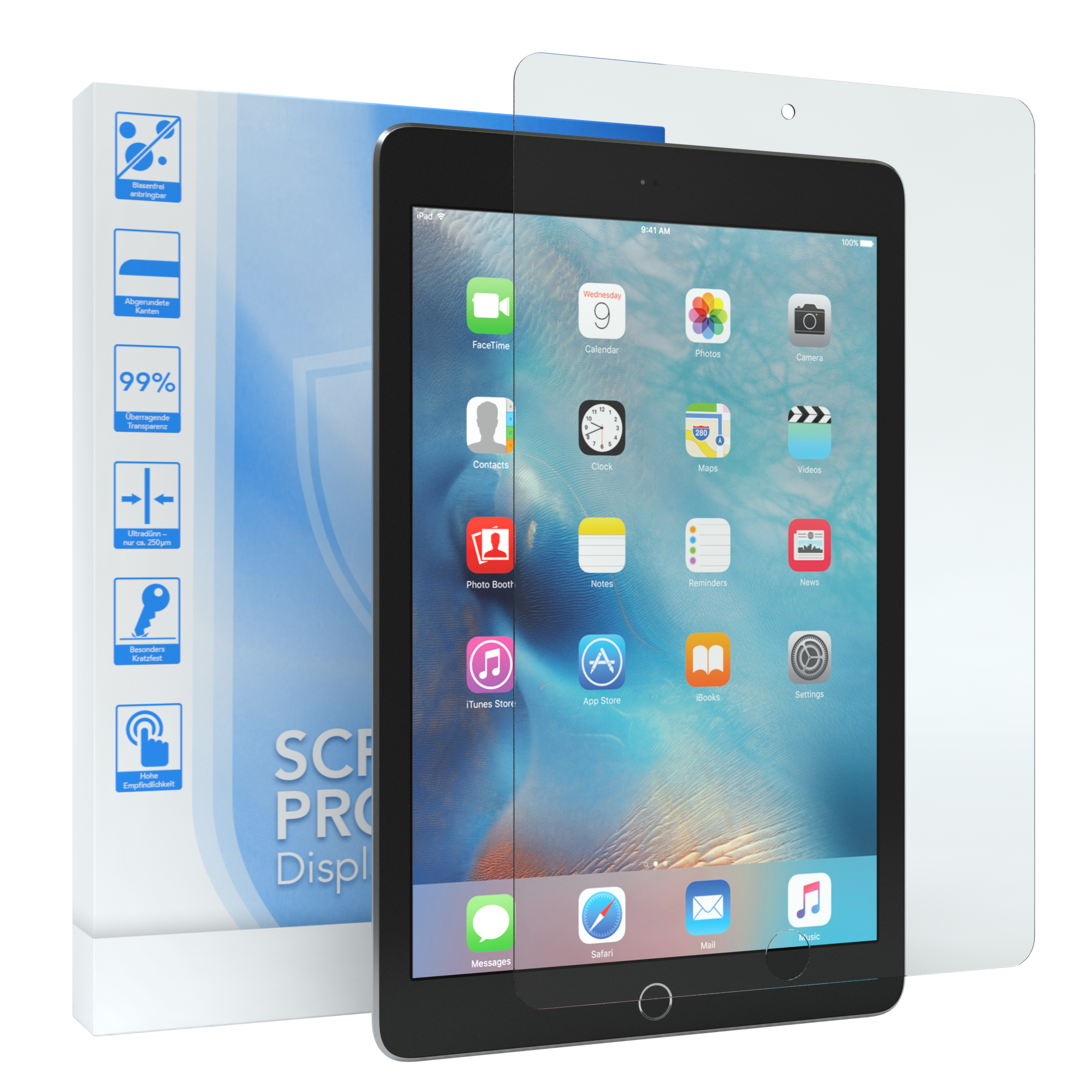 Mini EAZY CASE iPad Display Schutzfolie Glasfolie 4) für Apple Displayschutzglas(für