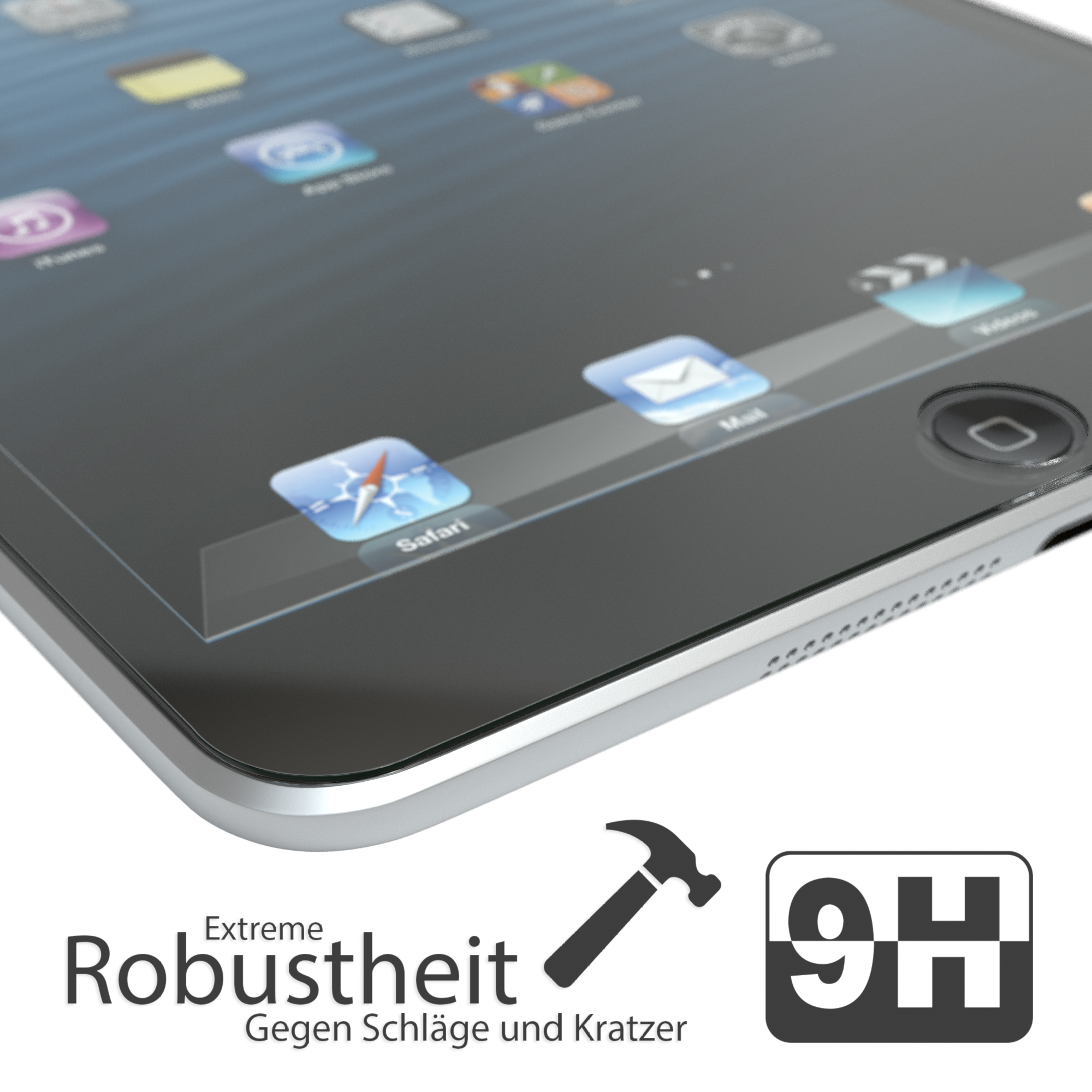 für 2 1 Mini / 3) Glasfolie Schutzfolie Display EAZY Displayschutzglas(für / Apple CASE iPad