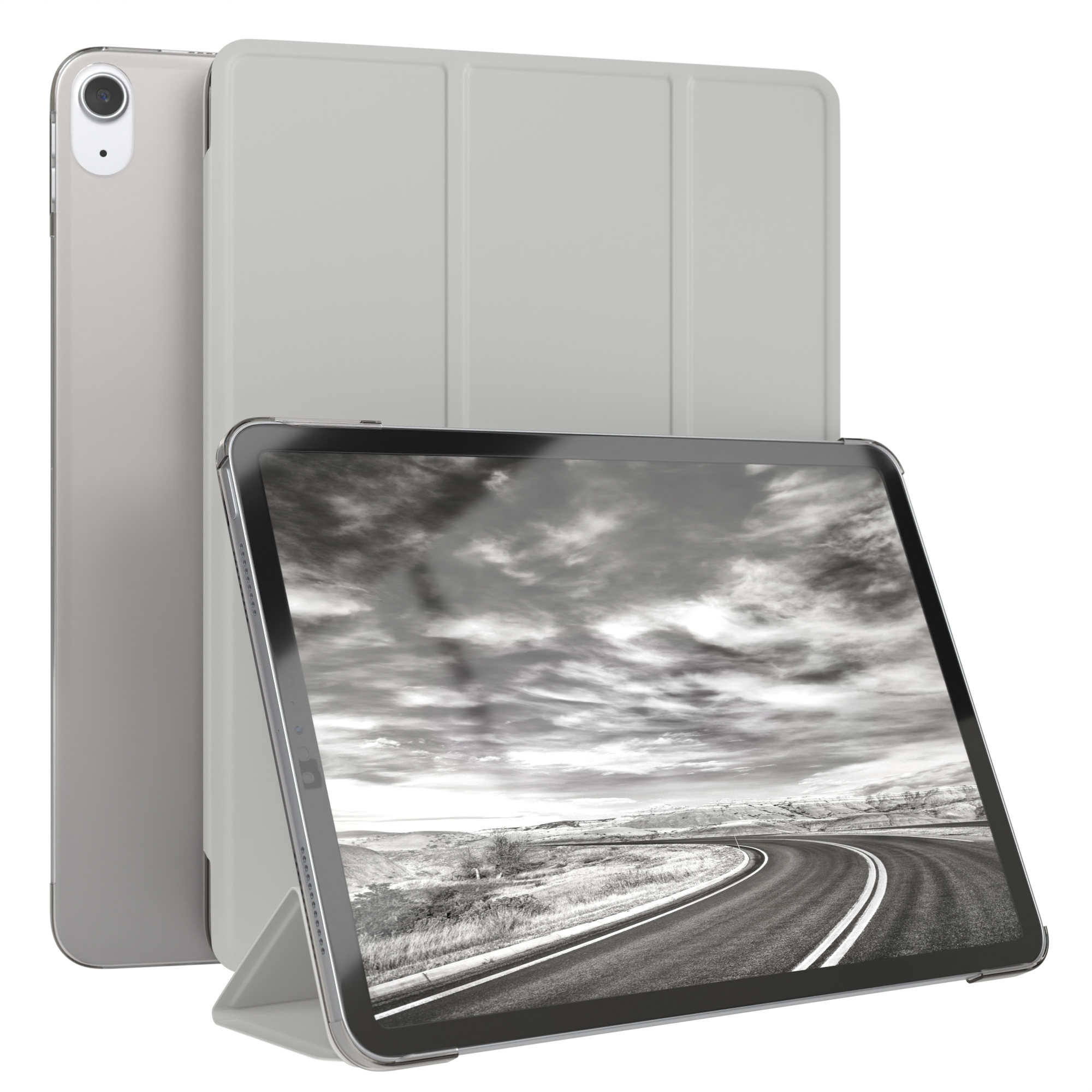 Air 4 2022 Apple für Kunstleder, EAZY CASE Hellgrau iPad Tablethülle für Smart 2020 Case / Air Apple 5 Bookcover