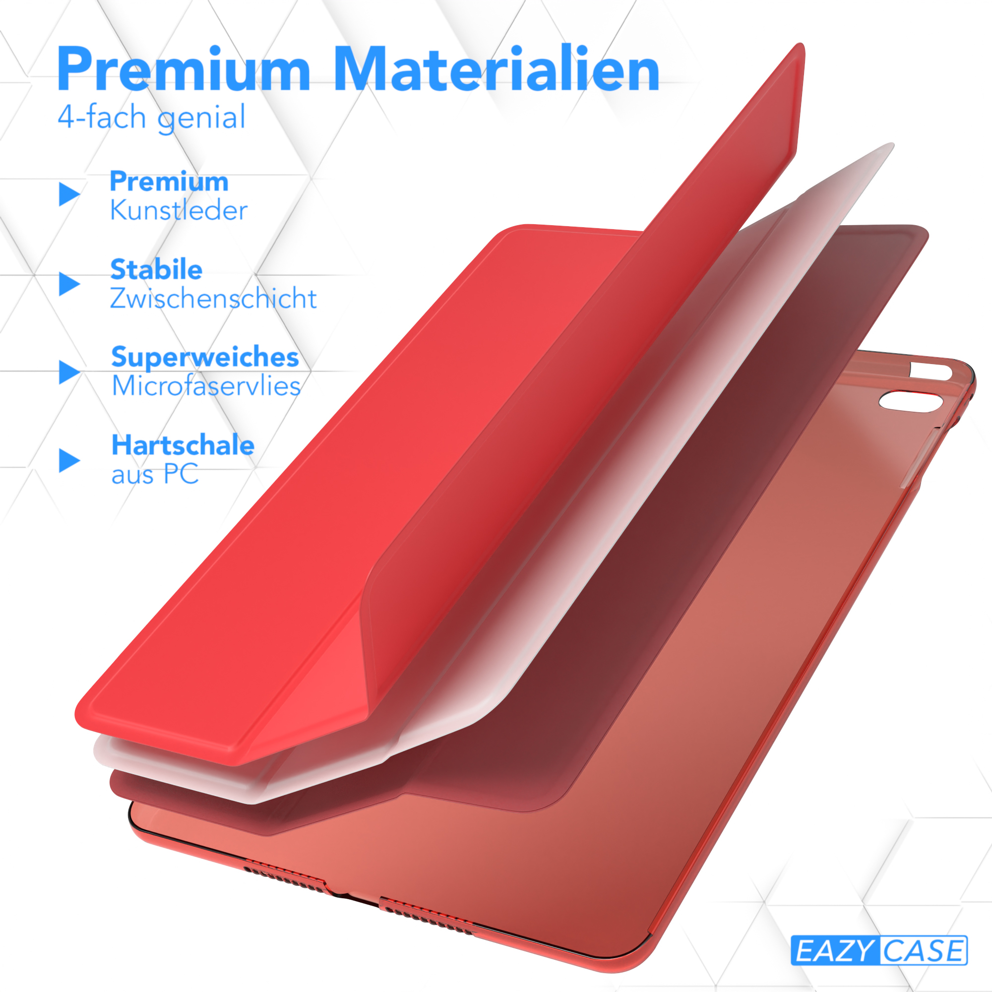 Mini Kunstleder, 4. iPad für Generation Tablethülle Case Bookcover CASE Apple Apple Rot / 5. für Smart EAZY