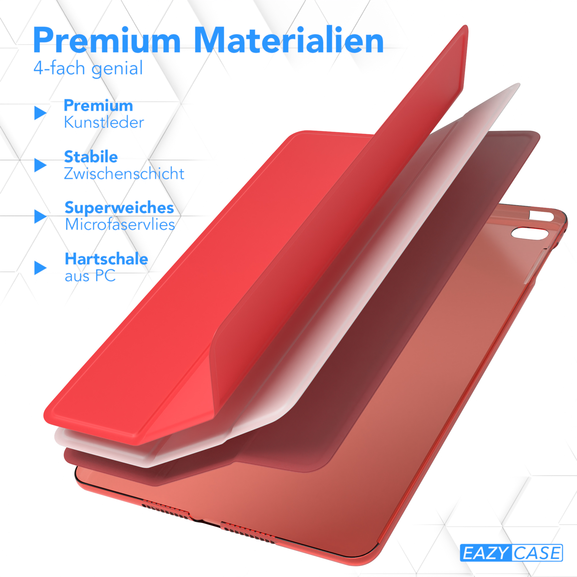 Diagramm einer Handyhülle, das den Schichtaufbau der Materialien zeigt.