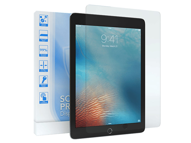 EAZY CASE Schutzfolie Displayschutzglas(für 2016) Apple Display Glasfolie iPad 9,7\