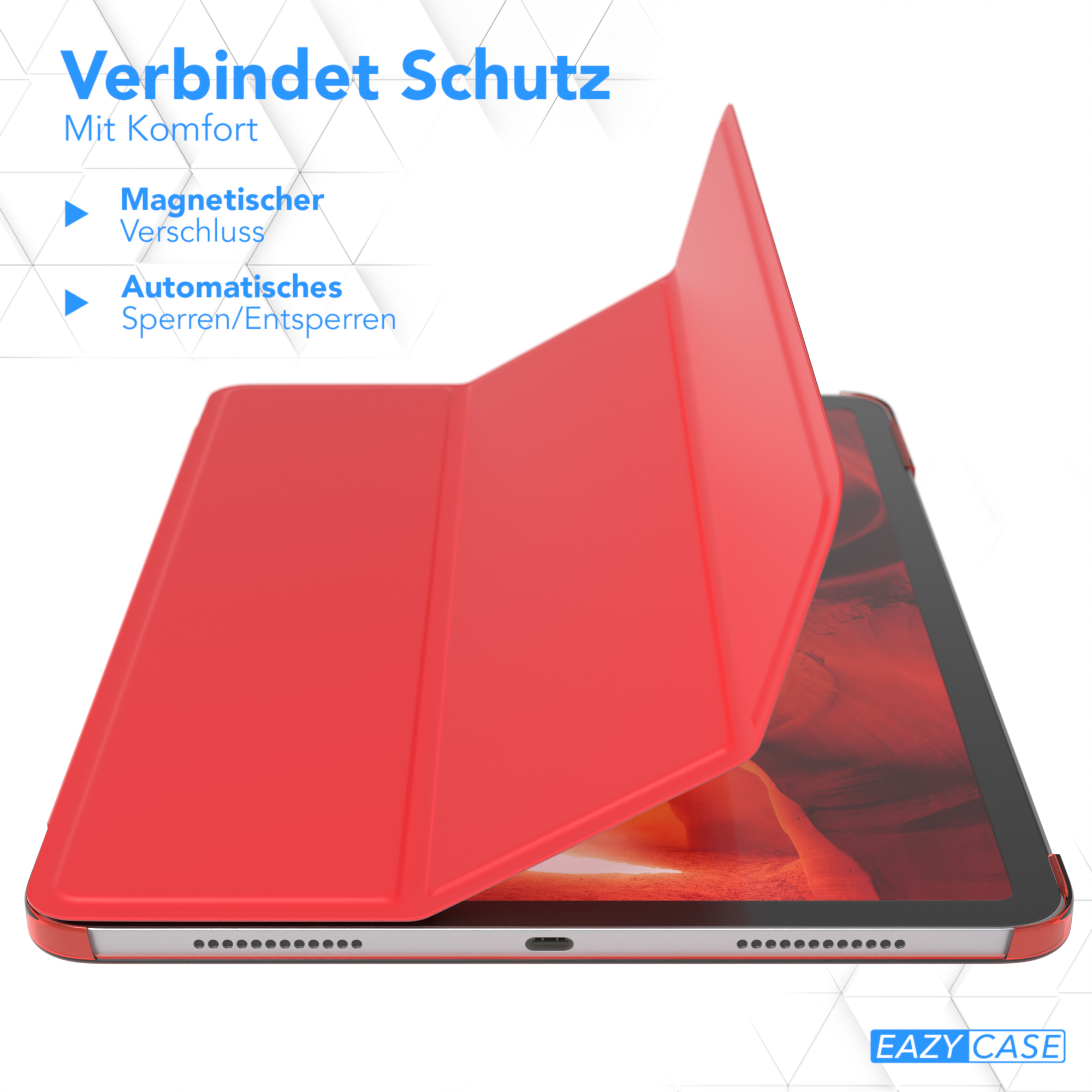 EAZY CASE / 2020 Apple 5 Bookcover für Smart Kunstleder, Rot iPad für Apple Case Air 2022 Air 4 Tablethülle