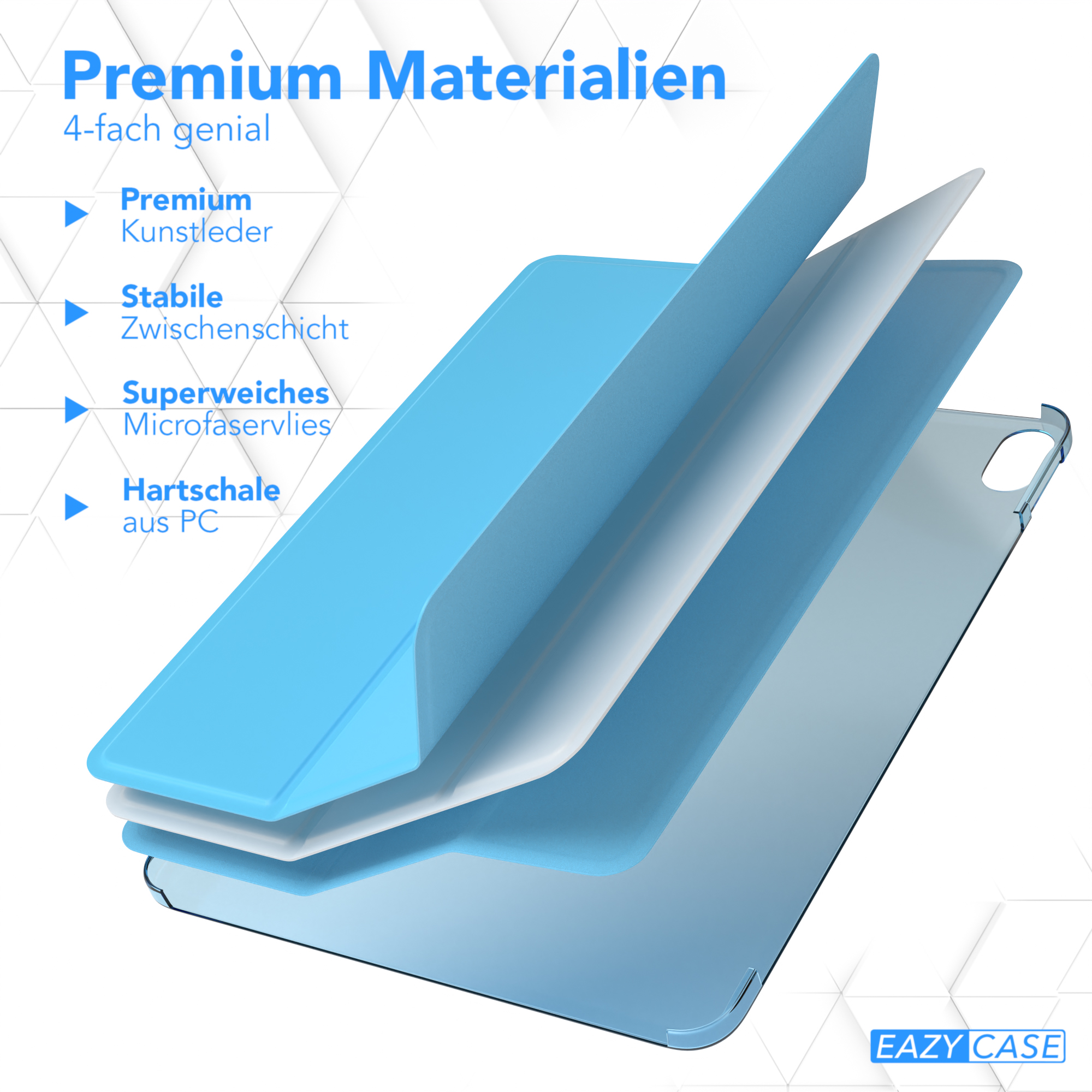 Diagramm, das die Schichten einer blauen Schutzhülle zeigt.