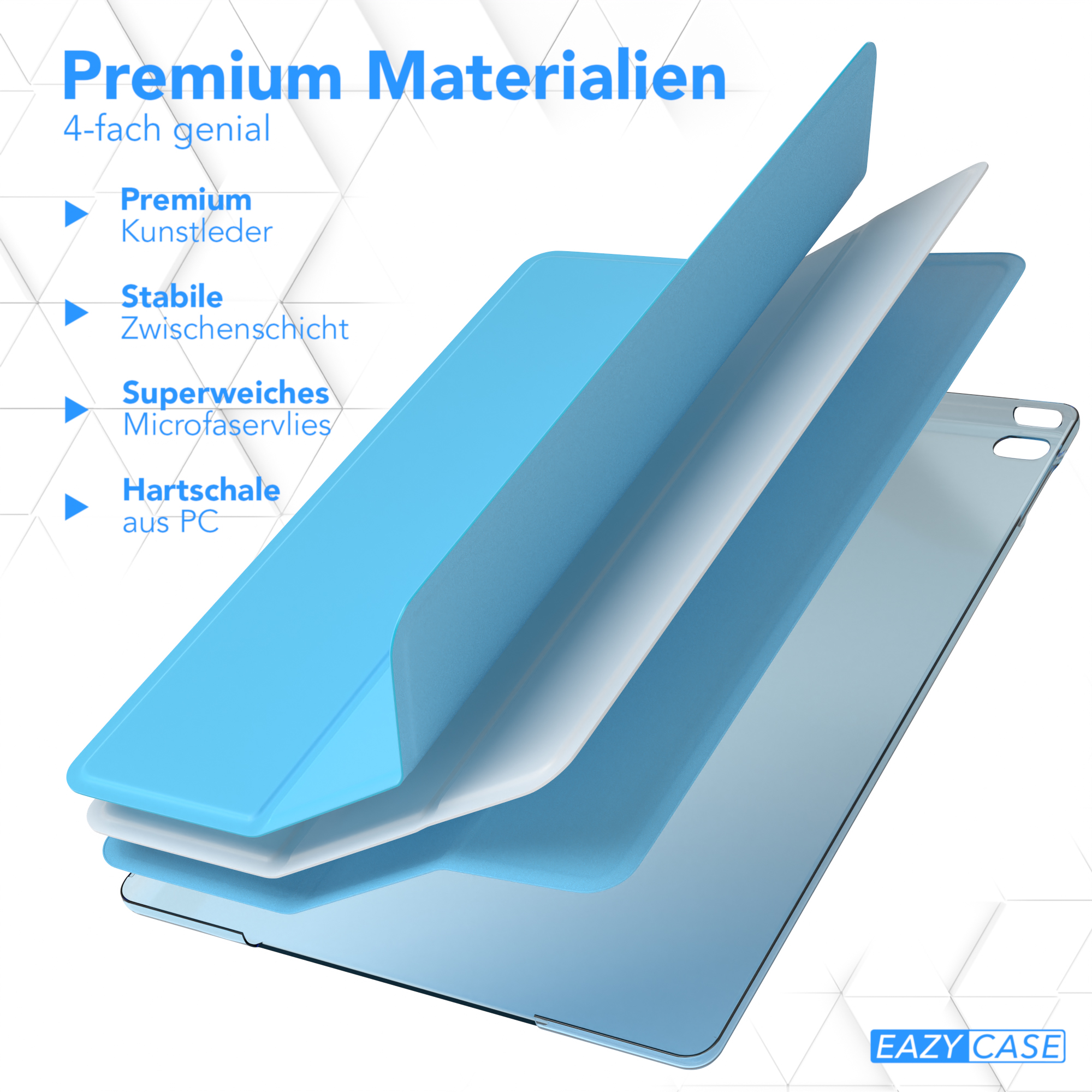 EAZY CASE für für 5./6. 2 1/Air Air Generation iPad Bookcover Hellblau Smart Apple & Kunstleder, Case Tablethülle