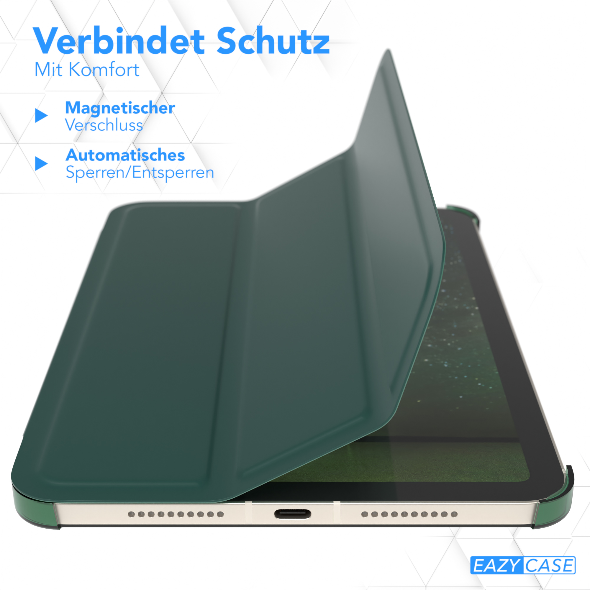 Tablethülle für Mini Case Kunstleder, für Smart CASE Dunkelgrün Generation EAZY iPad 2021 Bookcover 6. Apple Apple