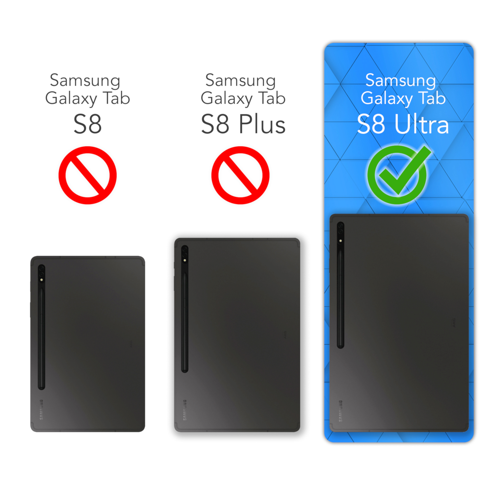 EAZY CASE Schutzfolie für Galaxy Ultra) Samsung Display Tab Glasfolie Displayschutzglas(für S8