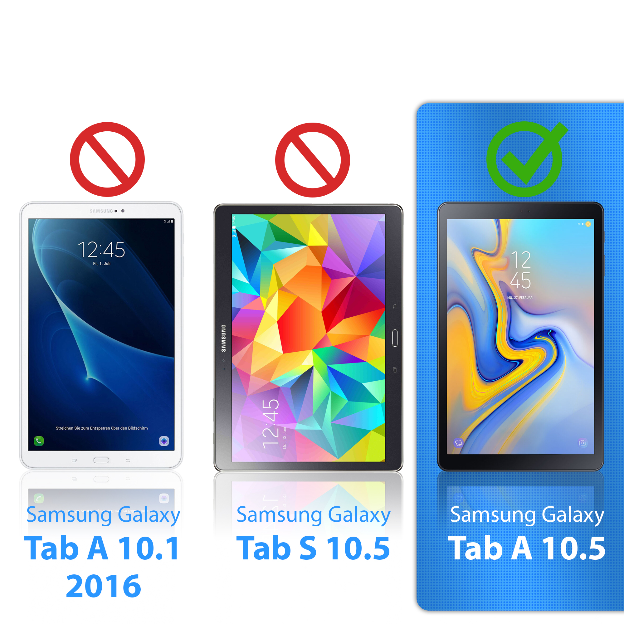 Tab 10.5) CASE Galaxy für EAZY Schutzfolie Displayschutzglas(für Samsung A Glasfolie Display