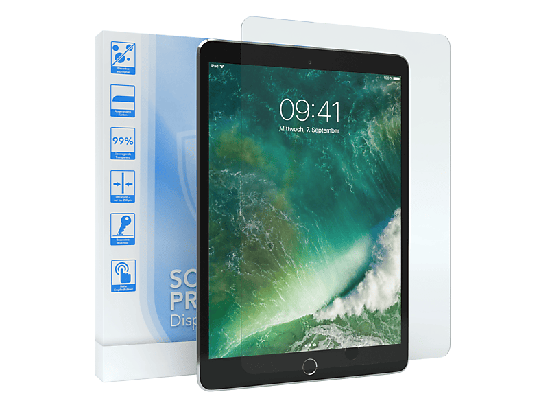 Apple Schutzfolie Glasfolie Display iPad Air EAZY 2) für CASE Displayschutzglas(für