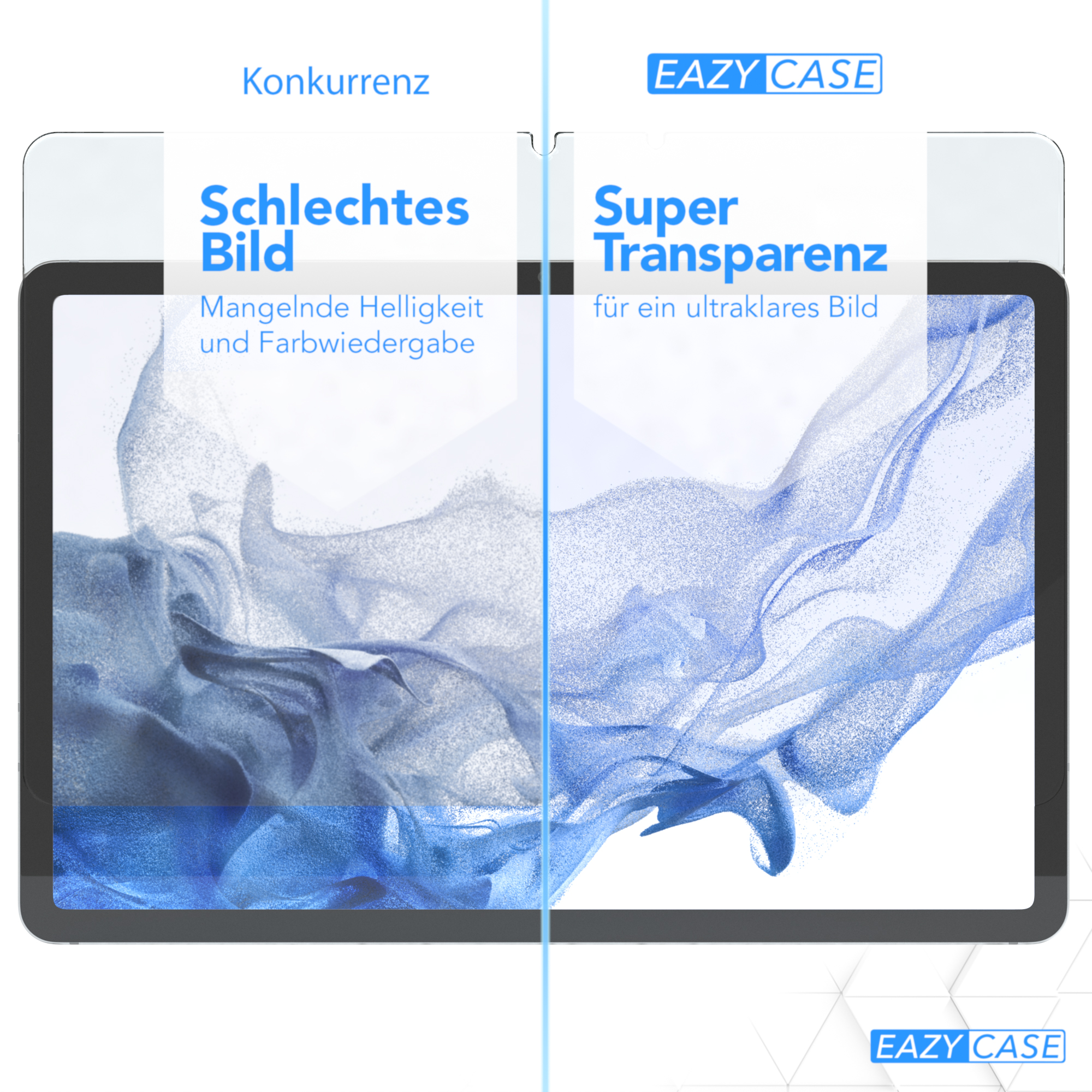 EAZY CASE Glasfolie Tab Galaxy Samsung Schutzfolie S8) für Displayschutzglas(für Display