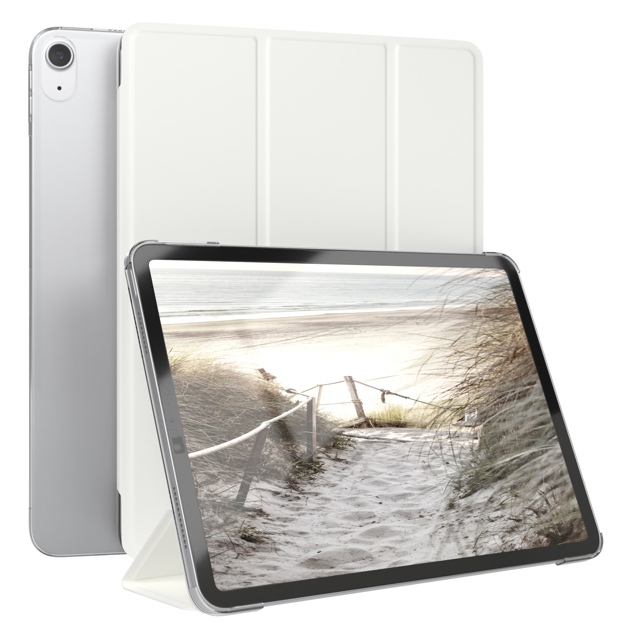 für Smart Air Bookcover 5 CASE Weiß 4 Tablethülle Case EAZY iPad 2020 Apple Apple Kunstleder, / Air für 2022