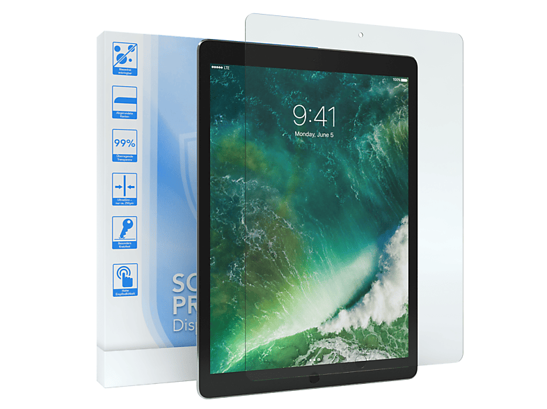 EAZY CASE Schutzfolie für Display Glasfolie Displayschutzglas(für Apple iPad Pro 12,9\