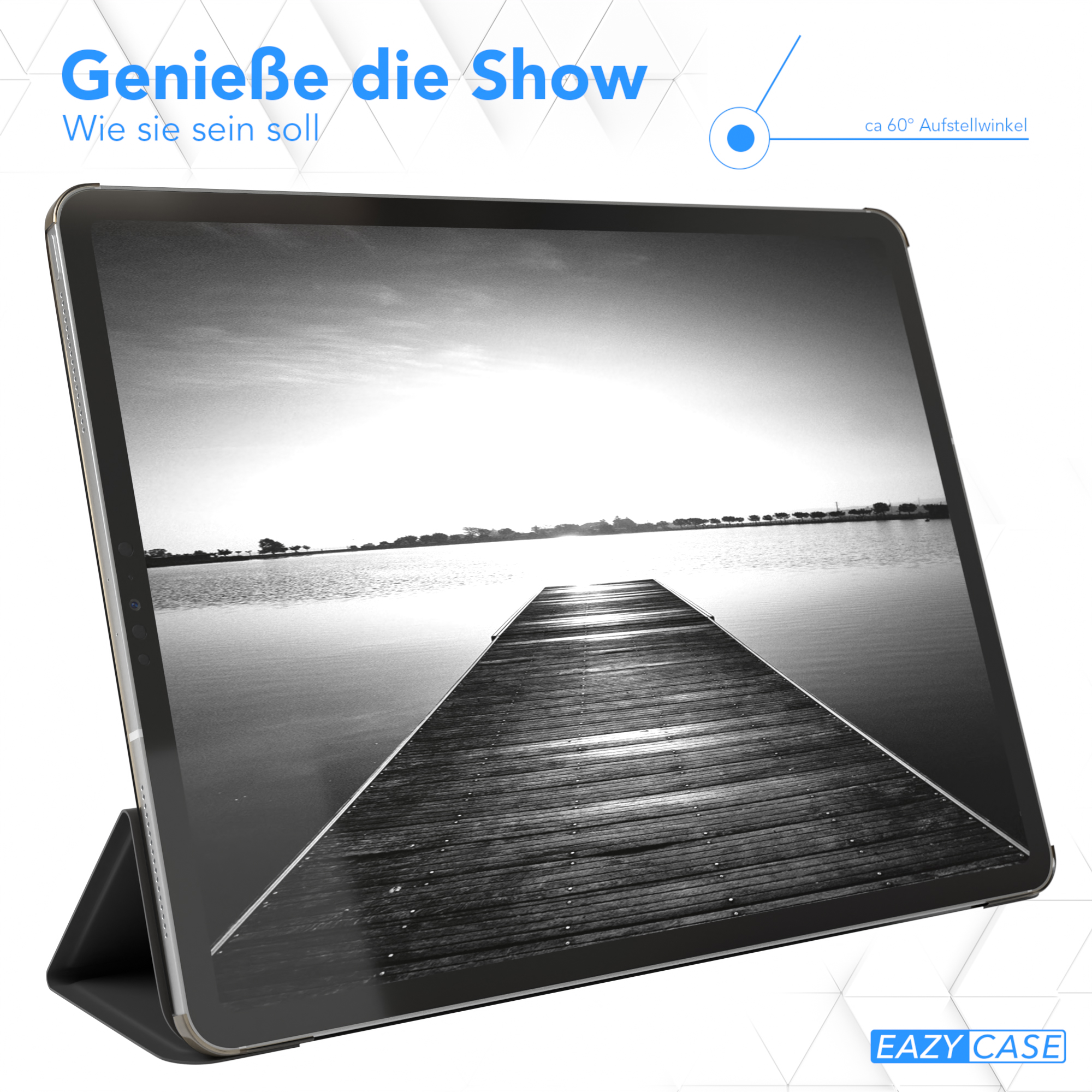 Rotes, gebogenes Autoteil mit Blitzdesign und Halterung.